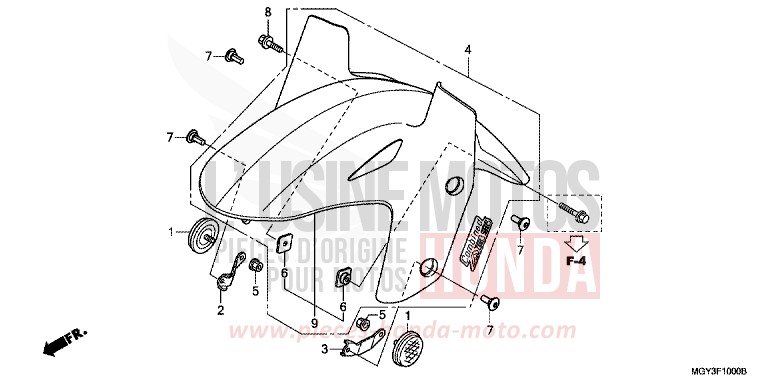 AILE AVANT de VFR800X "Crossrunner" PEARL FADELESS WHITE (NH341) 2013